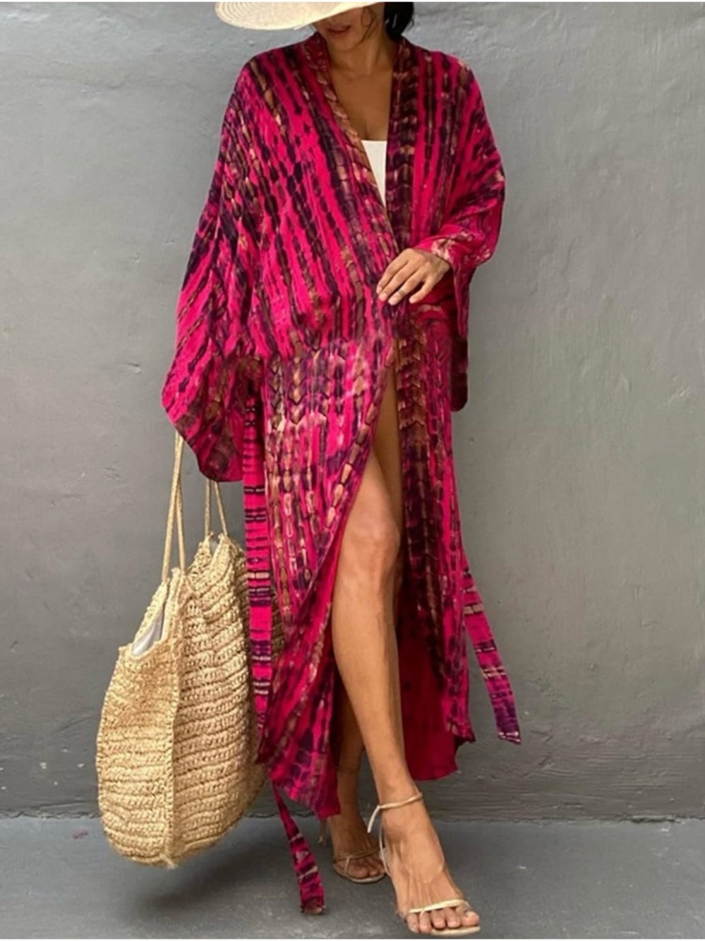 Boho Tie Dye Kimono Duster Coverup New Item